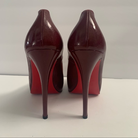 Christian Louboutin Rolando 120 Platform Pump Patent Leather Red Heels 39.5 9 7 - Picture 5 of 12